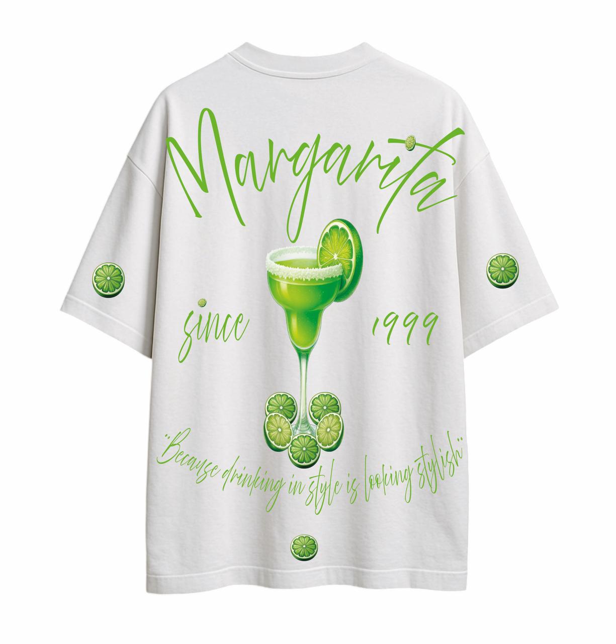 Playera Oversize Margarita – Cóctel Verde con Estilo Vintage