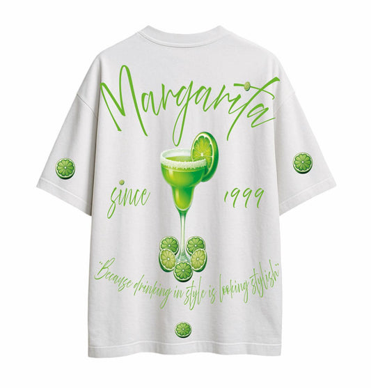 Playera Oversize Margarita – Cóctel Verde con Estilo Vintage